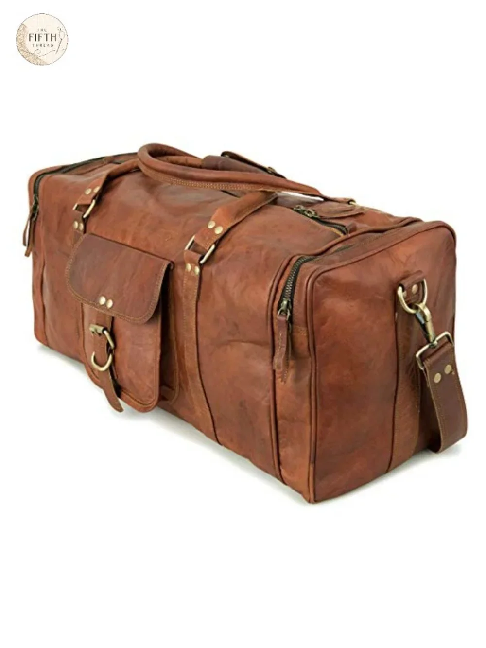 Genuine Leather Duffle Bag Vintage Travel Carry-On